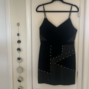 Black boohoo night strapless mini dress